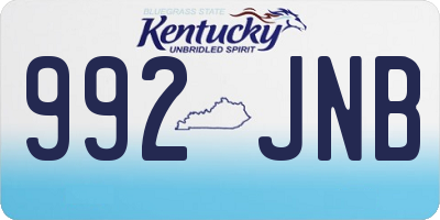 KY license plate 992JNB