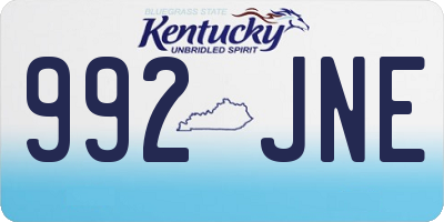 KY license plate 992JNE