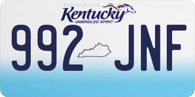 KY license plate 992JNF