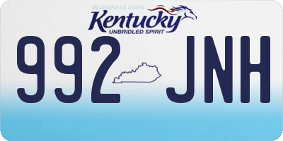 KY license plate 992JNH