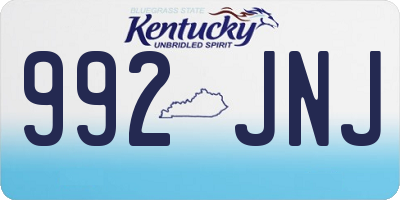KY license plate 992JNJ