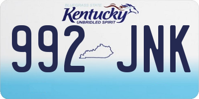 KY license plate 992JNK