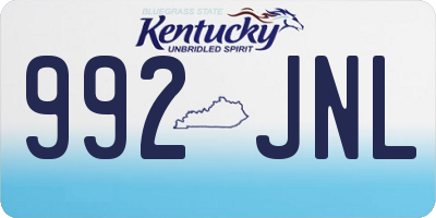 KY license plate 992JNL