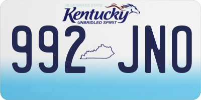 KY license plate 992JNO