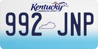 KY license plate 992JNP