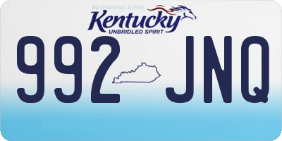 KY license plate 992JNQ