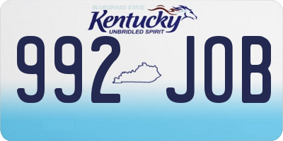 KY license plate 992JOB