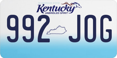 KY license plate 992JOG