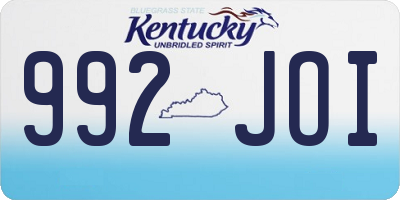 KY license plate 992JOI