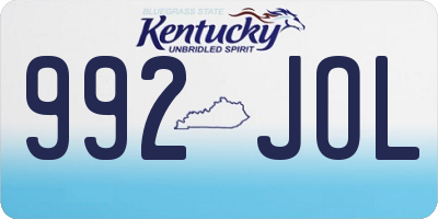 KY license plate 992JOL