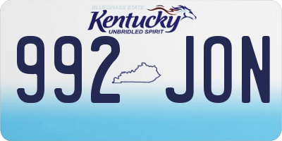 KY license plate 992JON