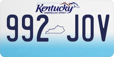 KY license plate 992JOV
