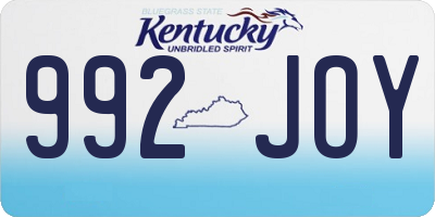 KY license plate 992JOY