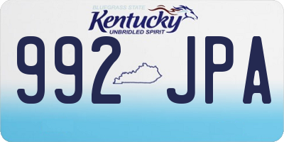 KY license plate 992JPA