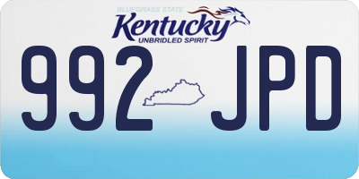 KY license plate 992JPD