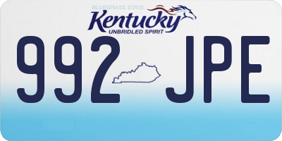 KY license plate 992JPE