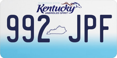 KY license plate 992JPF