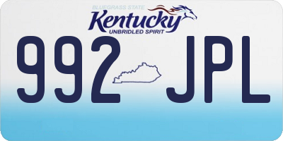 KY license plate 992JPL