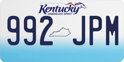 KY license plate 992JPM