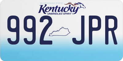 KY license plate 992JPR