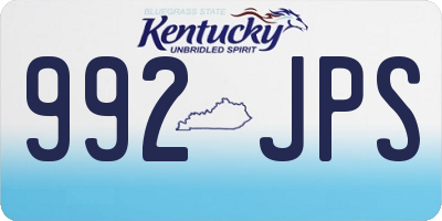 KY license plate 992JPS