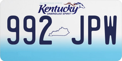 KY license plate 992JPW