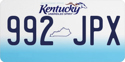 KY license plate 992JPX