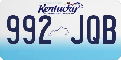 KY license plate 992JQB