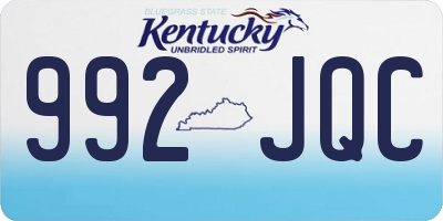 KY license plate 992JQC