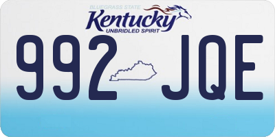 KY license plate 992JQE
