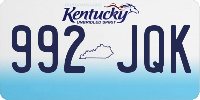 KY license plate 992JQK