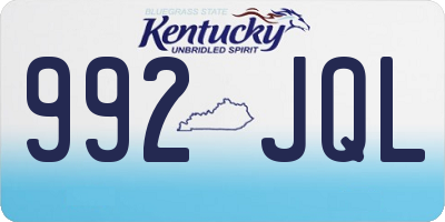KY license plate 992JQL
