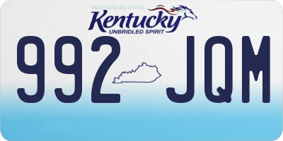 KY license plate 992JQM