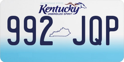 KY license plate 992JQP