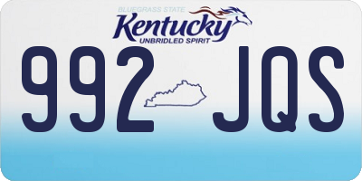 KY license plate 992JQS