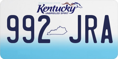 KY license plate 992JRA