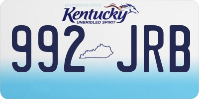 KY license plate 992JRB