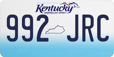 KY license plate 992JRC