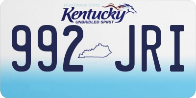 KY license plate 992JRI