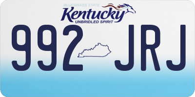 KY license plate 992JRJ