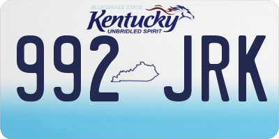 KY license plate 992JRK