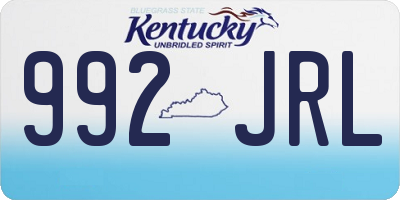 KY license plate 992JRL