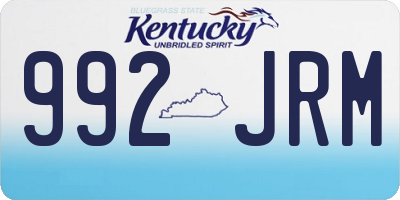 KY license plate 992JRM