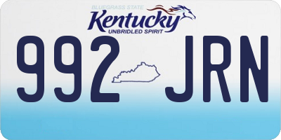 KY license plate 992JRN