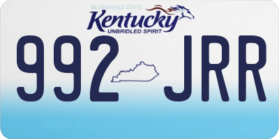 KY license plate 992JRR