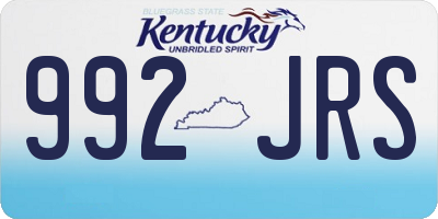 KY license plate 992JRS