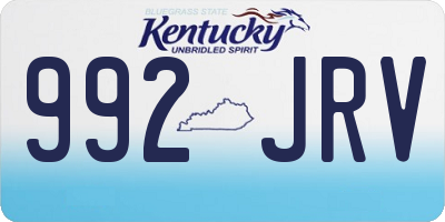 KY license plate 992JRV