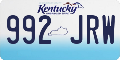 KY license plate 992JRW