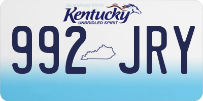 KY license plate 992JRY