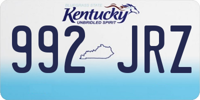 KY license plate 992JRZ